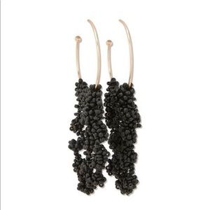 Isabel Marant black beaded hoop earrings